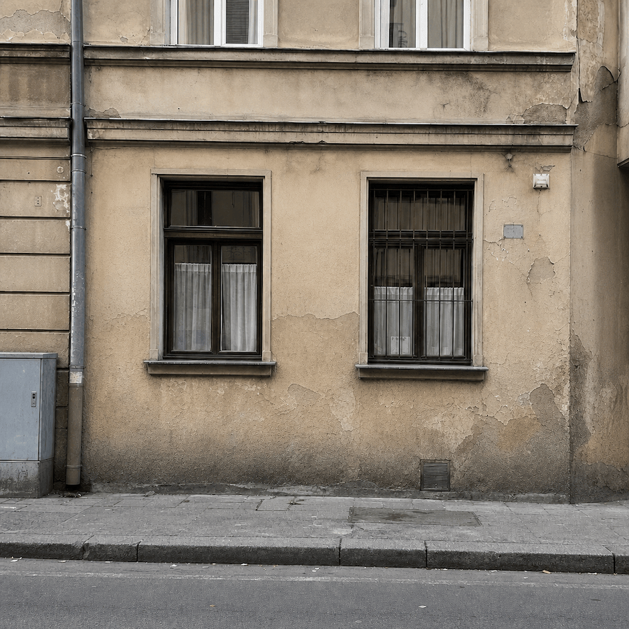 Fasáda po odstránení grafitov – Meštiansky dom, Nové Mesto